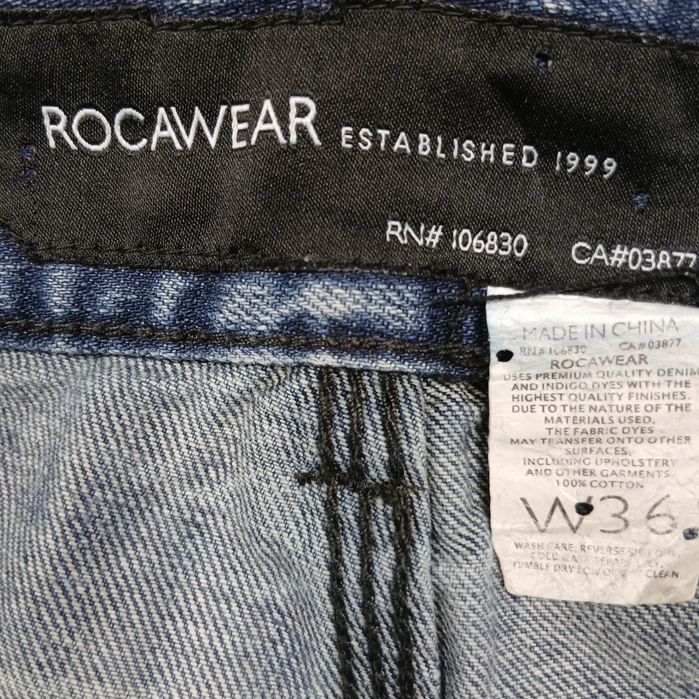 Rocawear R+ Jeans Men's 36x32 Blue Relaxed‎ Straight Denim